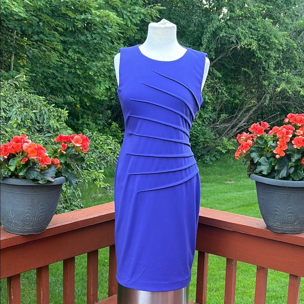 Calvin Klein Collection Blue Ruched Sheath Mini Dress-NWT - Picture 1 of 13